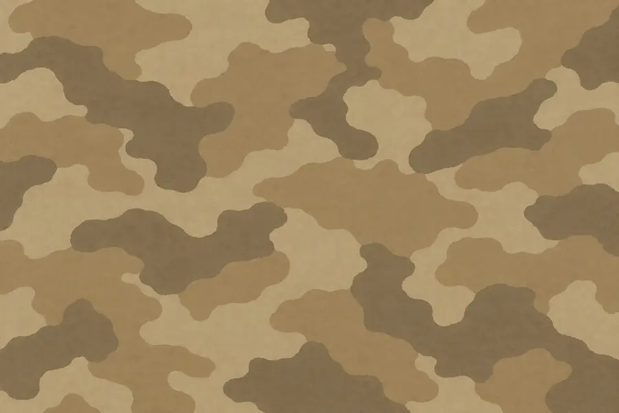 Tissu au motif désert : larges taches sable, beige et brun clair, sans vert.