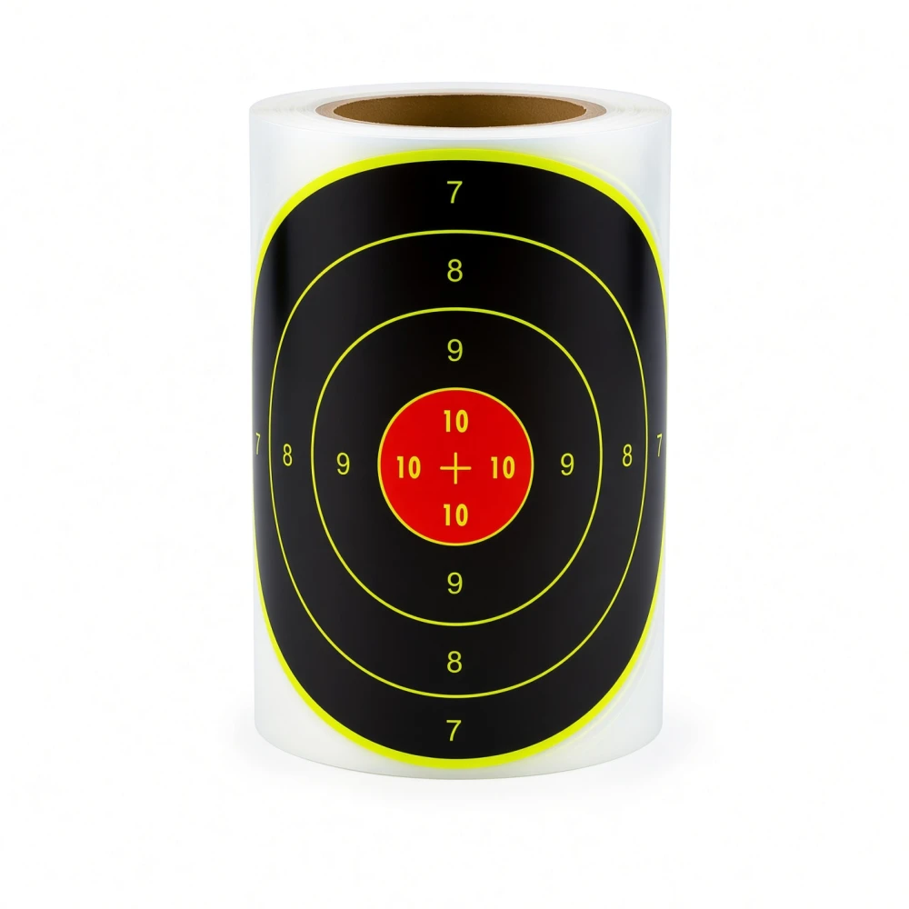 100 Cibles Rondes Noires Numérotées 10cm Fluorescentes Splatter Tir Précision Autocollantes
