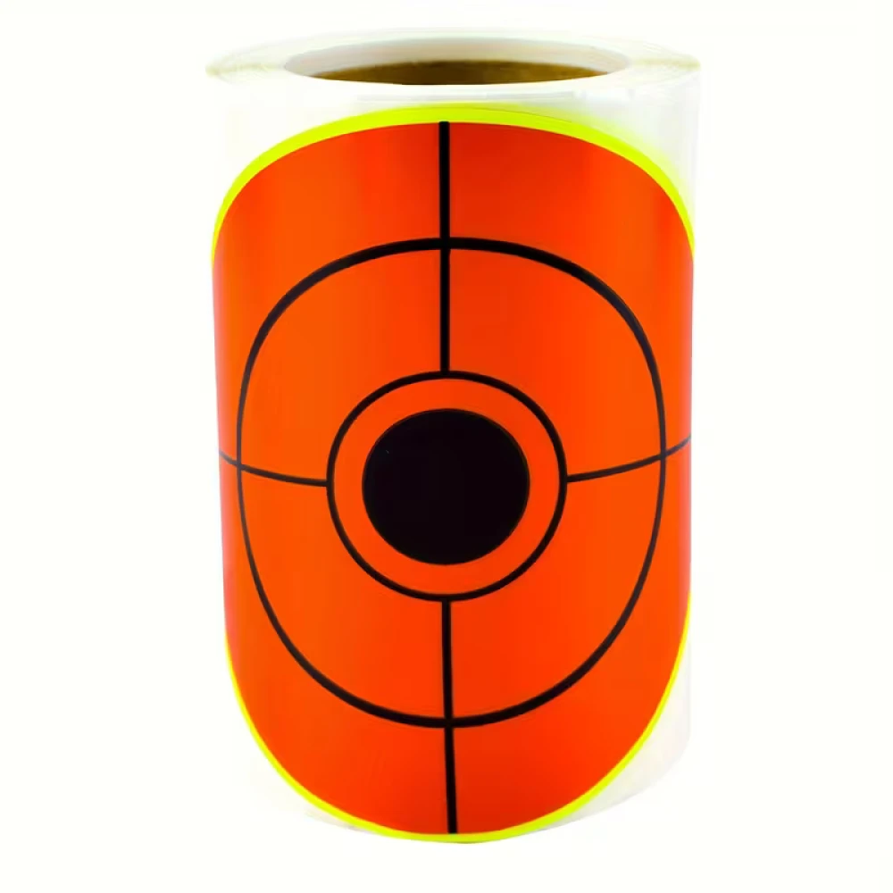 100 Cibles Rondes Orange 10cm Fluorescentes Splatter Tir Précision Autocollantes