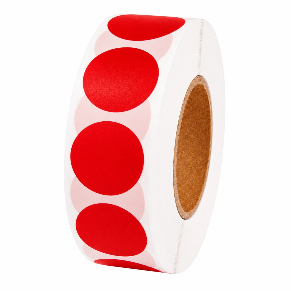1000 Pastilles Rondes Rouges 13mm