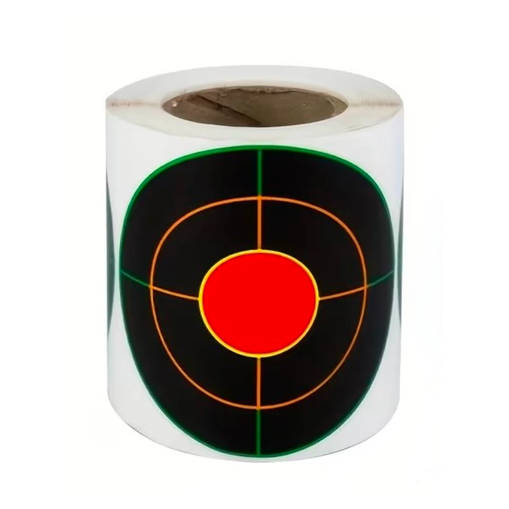 Lot 200 Cibles Autocollantes Réactives Rondes 76 mm Noir Orange et Vert Fluorescent