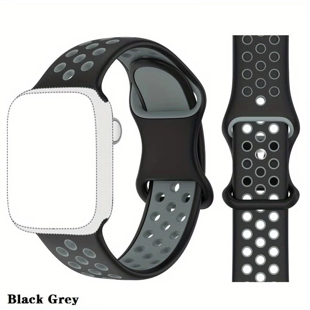 Bracelet Sport Apple Watch Noir Gris 41 40 38mm