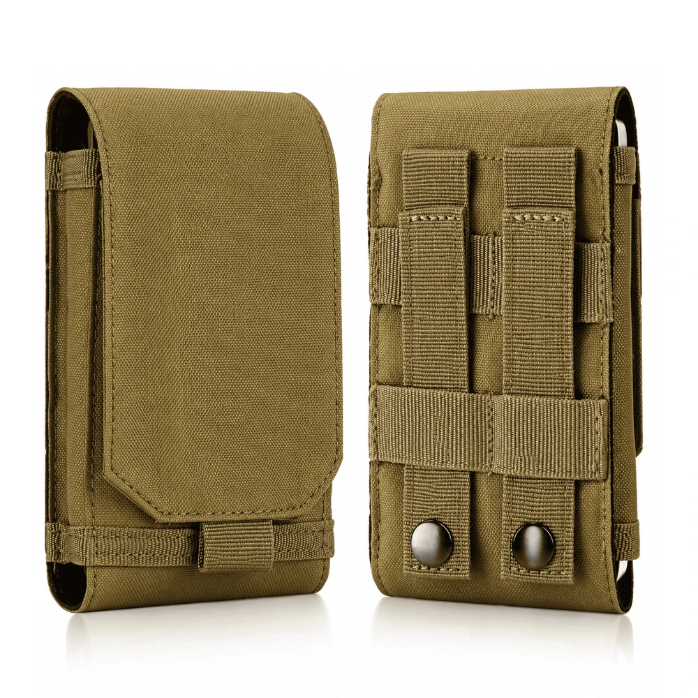 Étui Téléphone Tactique Marron Universel avec Pochette Ceinture MOLLE
