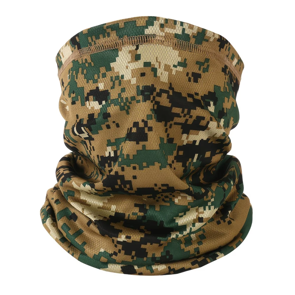 Cache-Cou Camouflage Digital Woodland Unisexe Respirant Acrylique