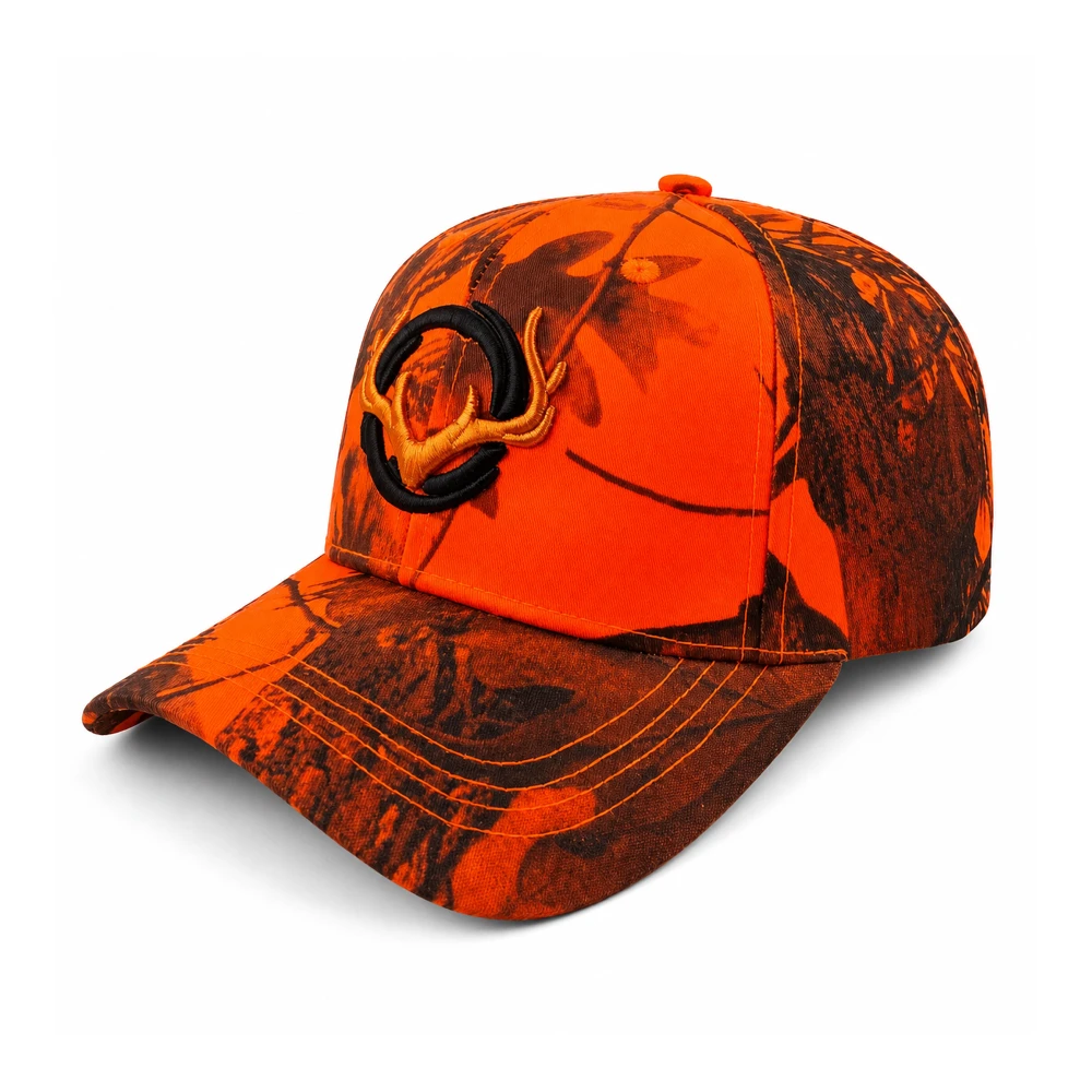 Casquette de Chasse Orange Camouflage Broderie Bois de Cerf Unisexe Polyester