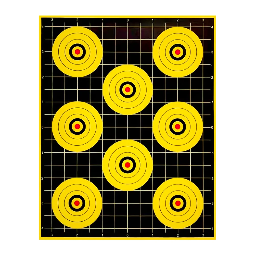 Cible de Tir Carton 8 Blasons 22,86 x 17,78 cm - Lot de 20