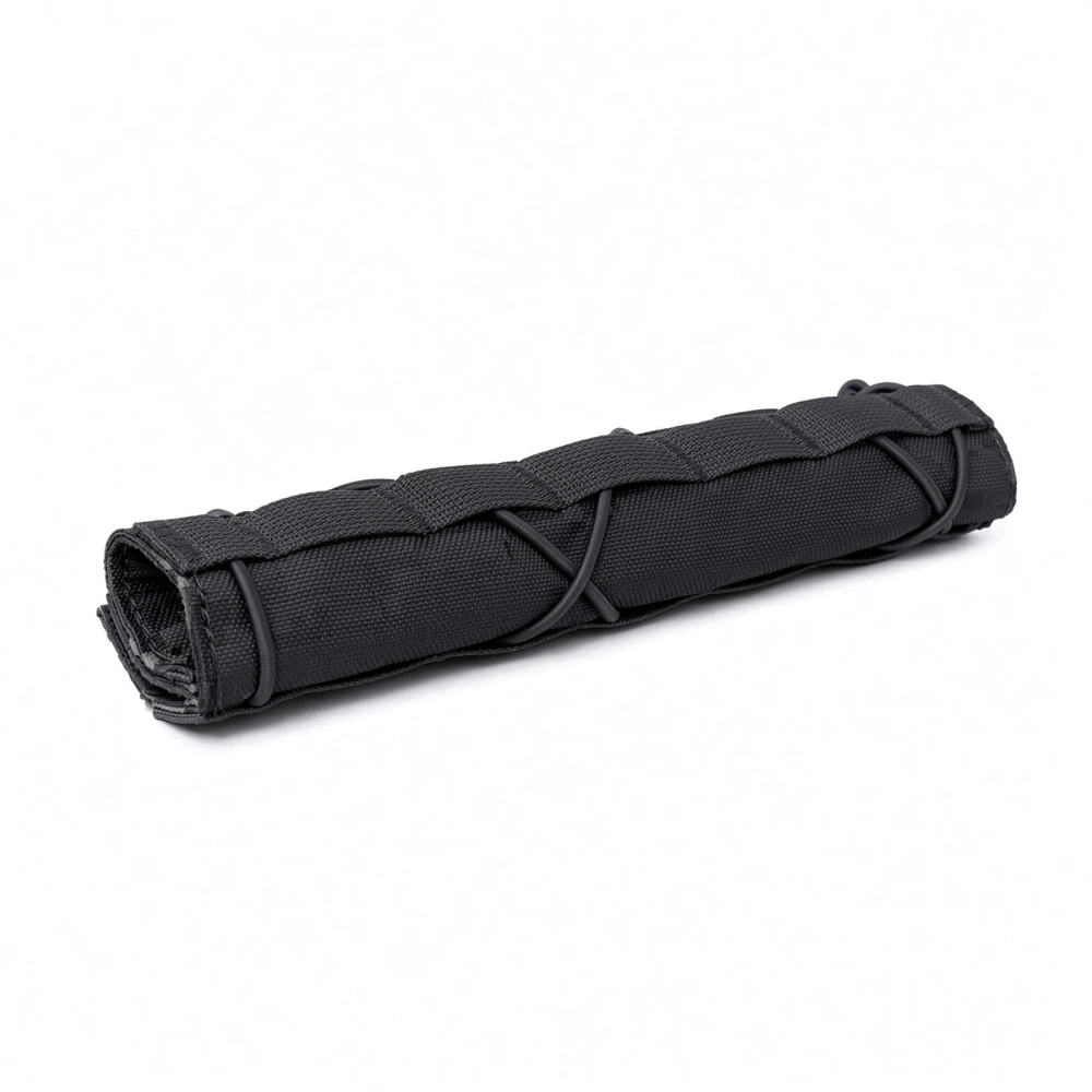 Housse de silencieux noire en nylon résistant - protection tactique pour modérateur de son