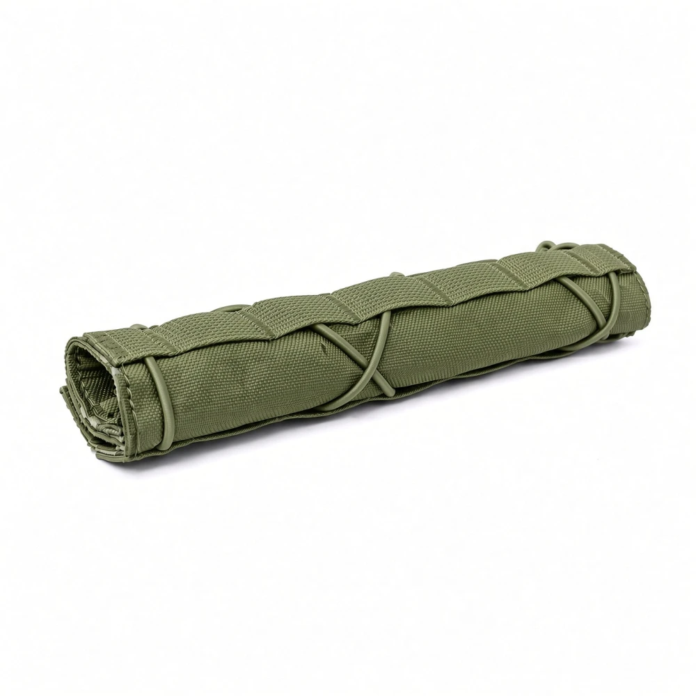 Housse de silencieux verte en nylon résistant - protection tactique pour modérateur de son