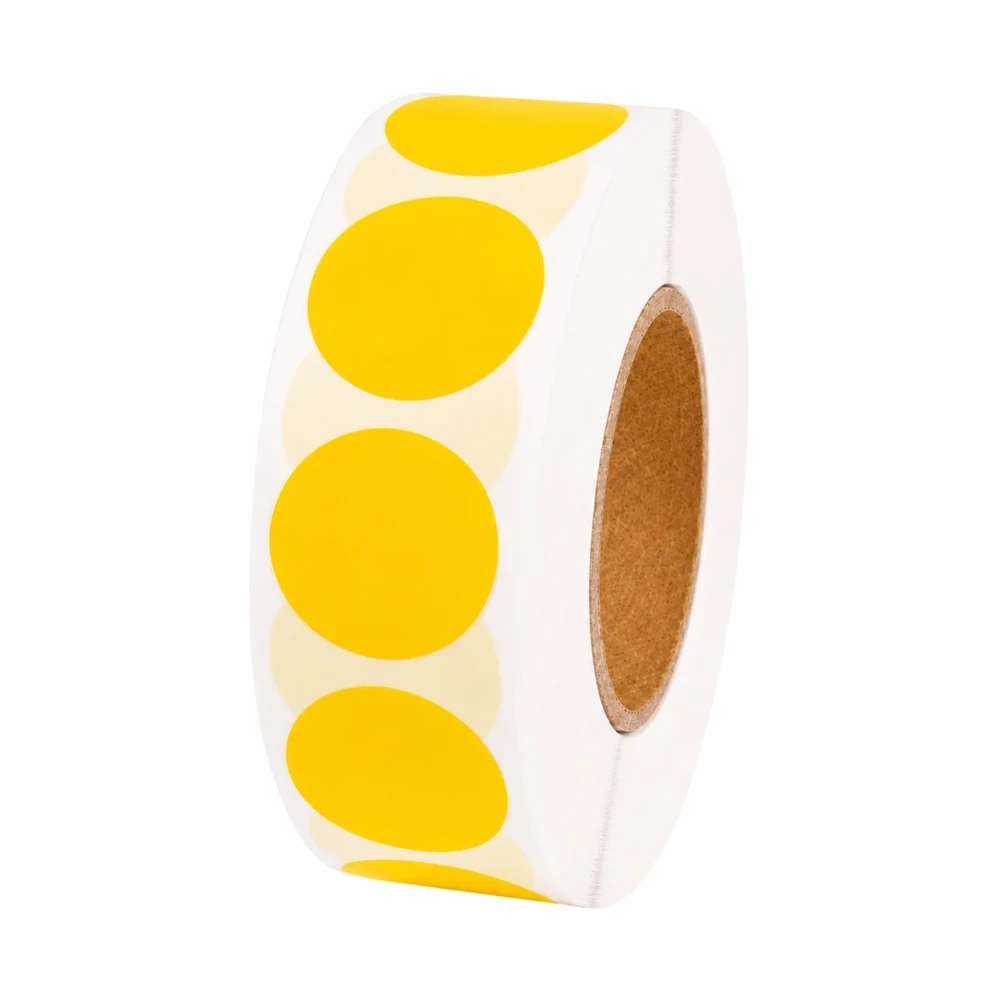 500 Pastilles Rondes Jaunes 25mm
