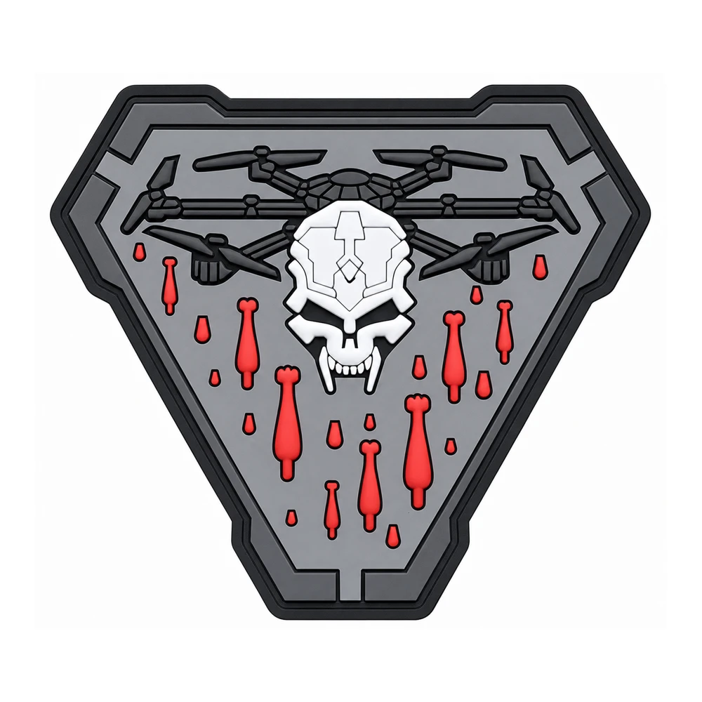 Patch PVC 3D Skull Warrior Gris
