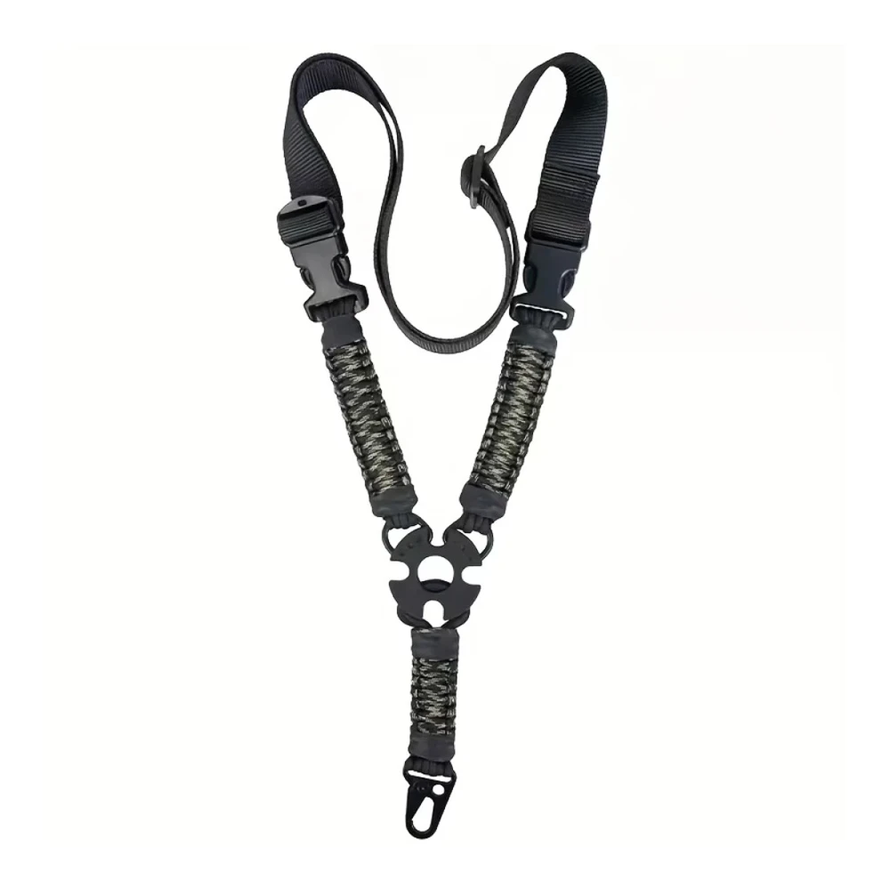Sangle Tactique 1 Point Paracorde 3 Brins Camo Gris