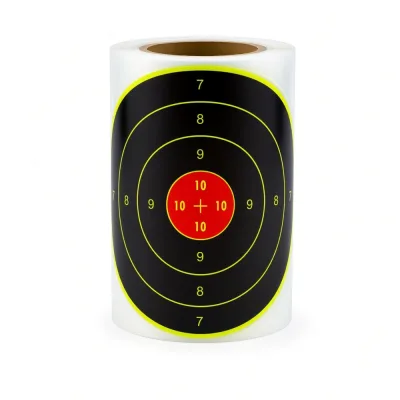 100 Cibles Rondes Noires Numérotées 10cm Fluorescentes Splatter Tir Précision Autocollantes