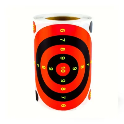 Lot 100 Cibles Autocollantes Réactives Rondes 76 mm Rouge et Noir 5 Zones avec Pastilles de Réparation