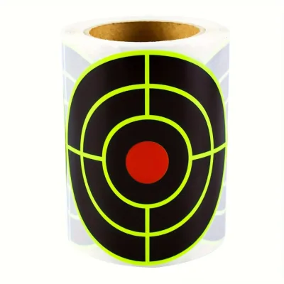 100 Cibles Rondes Réactives Autocollantes 76mm Fluorescentes Splatter
