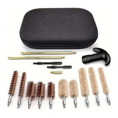 Kit de Nettoyage Universel pour Armes 16 Pièces avec Tiges en Laiton Calibres .22, 9 mm, .40 et .357