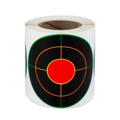 Lot 200 Cibles Autocollantes Réactives Rondes 76 mm Noir Orange et Vert Fluorescent