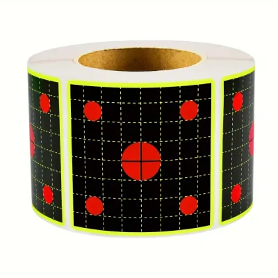 200 Cibles Carrées Grille 51mm Fluorescentes Autocollantes