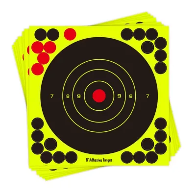 Lot 50 Cibles Autocollantes Fluorescentes Réactives 20cm Tir Précision