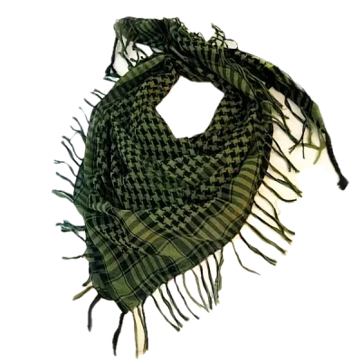 Keffieh Vert Noir Unisexe Foulard Tactique à Franges Outdoor