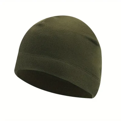 Bonnet Polaire Vert Armée Unisexe Chaud Hiver Polyester
