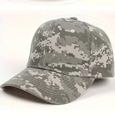 Casquette Baseball Camouflage Numérique Gris Clair Unisexe Outdoor Acrylique