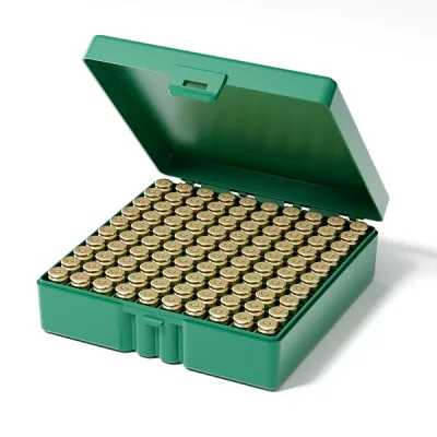 Boîte de Rangement 100 Munitions 9mm Verte