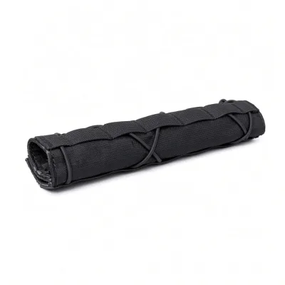 Housse de silencieux noire en nylon résistant - protection tactique pour modérateur de son