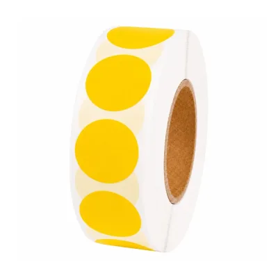 500 Pastilles Rondes Jaunes 25mm