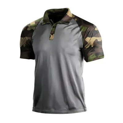Polo Tactique Raglan Camo Gris