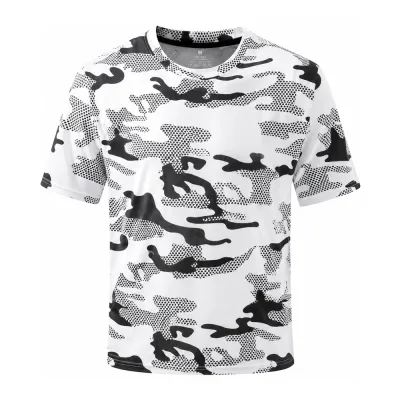 T-shirt Sport Homme Camouflage Blanc Respirant Polyester