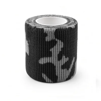 Ruban Adhésif 5cm x 4.5m Sport Camouflage Noir Urbain Auto-Agrippant Extensible Outdoor Chasse
